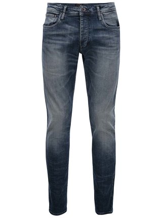 Modré džíny s vyšisovaným efektem Jack & Jones Glenn