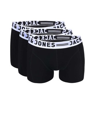 Sada tří boxerek v černé barvě Jack & Jones Sense