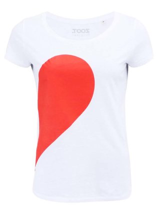 Tricou alb cu print pentru femei - ZOOT Original Her Side of the Heart