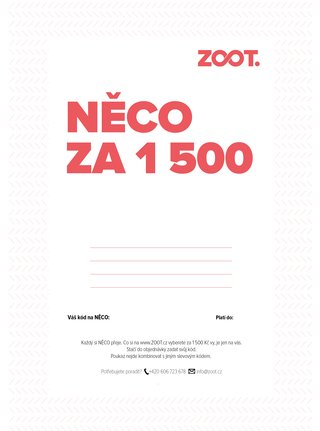 Elektronický poukaz na NĚCO ze ZOOTu v hodnotě 1500 Kč