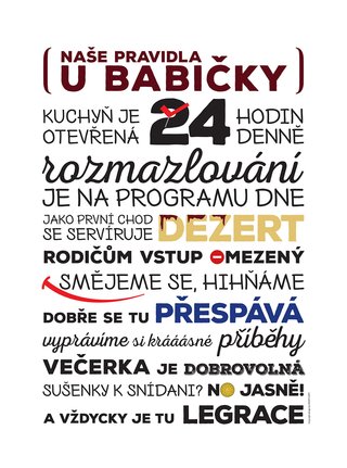 Bílý plakát HEZKÝ SVĚT Babi