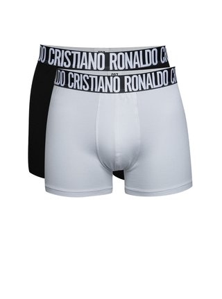 Sada dvoch boxeriek v bielej a čiernej farbe CR7