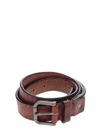 Curea maro din piele Selected Homme Belt cu aspect patinat