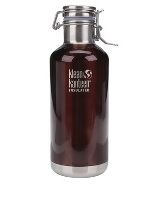 Hnědá nerezová termo lahev Klean Kanteen Insulated Growler 946 ml