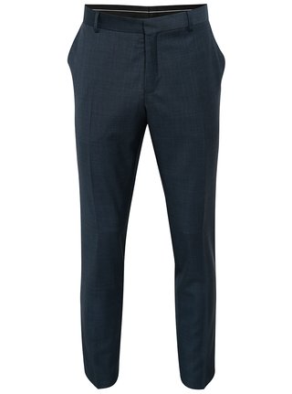 Tmavě modré vlněné oblekové kalhoty Selected Homme Done