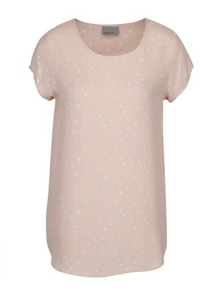Světle růžový vzorovaný top VERO MODA Mixy