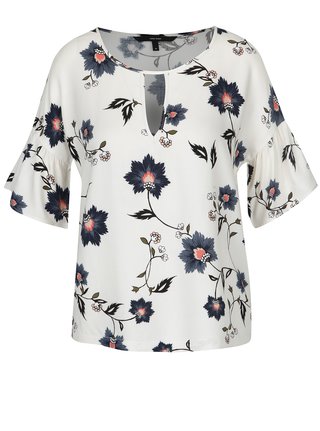 Bluza crem cu print floral multicolor VERO MODA Nadia