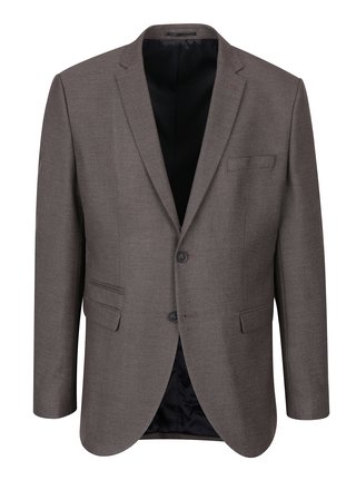Hnědé žíhané oblekové sako Selected Homme Done Buffalo