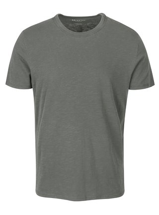 Tricou basic gri - verde - Selected Homme Ben