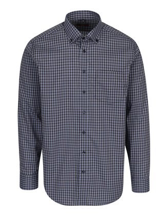 Camasa bleumarin modern fit cu print tartan - Seidensticker