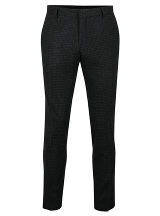 Pantaloni albastru inchis cu carouri din amestec de lana Selected Homme ONe-Mylo