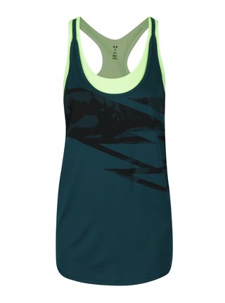 Zelené dámské funkční tílko s potiskem 2v1 Under Armour