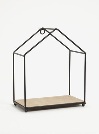 Černá závěsná police ve tvaru domku Sass & Belle House Shelf