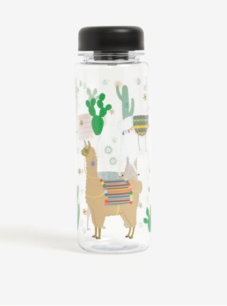 Zeleno-bílá láhev na vodu s motivem lamy Sass & Belle Lima Llama