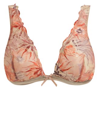 Béžová vyšívaná podprsenka bez výztuže Eden Lingerie