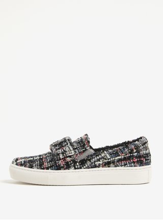 Čierne melírované slip-on na platforme KARL LAGERFELD Kupsole