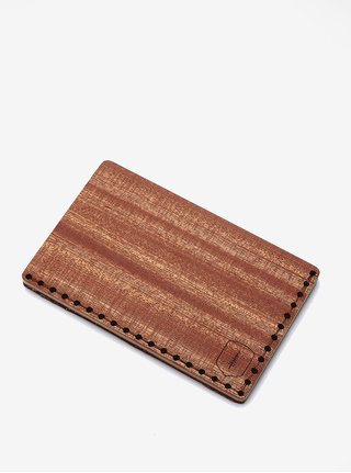 Hnědý dřevěný vizitkovník BeWooden Red Note