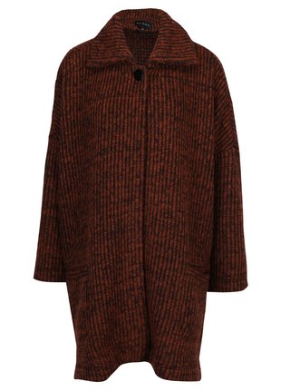 Jacheta oversized caramiziu melanj cu nasture Kvinna