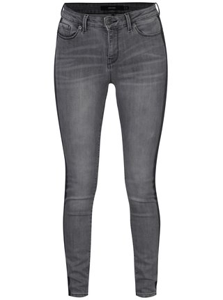 Šedé slim fit džíny s pruhy na bocích VERO MODA Seven