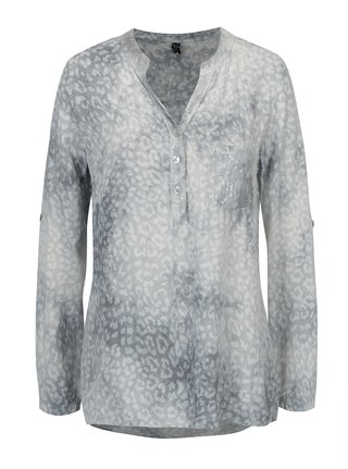 Bluza gri cu animal print si paiete - Madonna