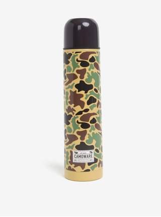 Termos bej cu print camuflaj Gift Republic