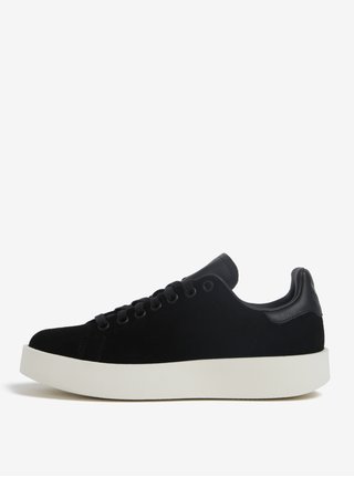 Černé dámské semišové tenisky na platformě adidas Originals Stan Smith Bold