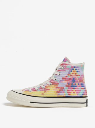 Růžovo-žluté dámské kotníkové tenisky s výšivkou Converse Chuck Taylor All Star 1970s