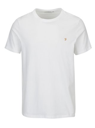 Biele slim fit basic tričko Farah Denny