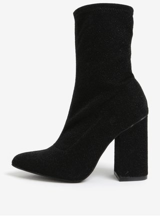 Metalické nízké kozačky v černé barvě MISSGUIDED