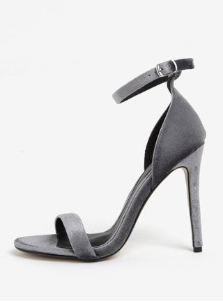 Šedé semišové sandálky MISSGUIDED