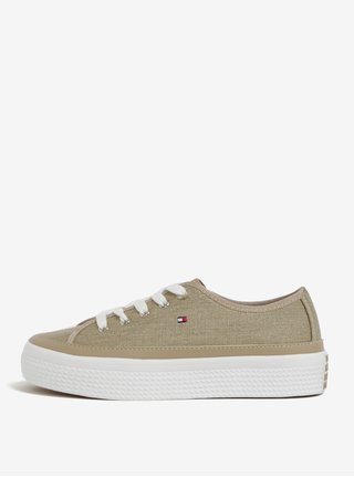 Béžové dámské tenisky na platformě Tommy Hilfiger