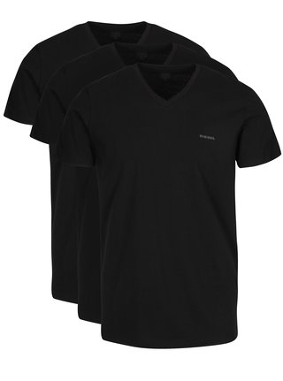 Set de 3 tricouri basic negre - Diesel