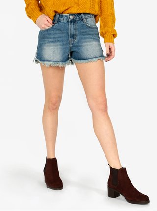 Modré kraťasy s vysokým pasem MISSGUIDED