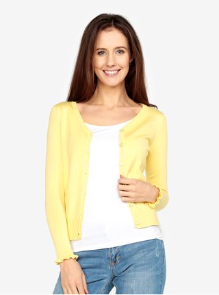 Cardigan galben deschis cu volane M&Co