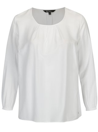 Bluza alba cu decolteu rotund Ulla Popken