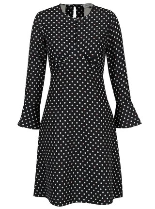 Rochie bleumarin cu maneci clopot si print dublu Closet