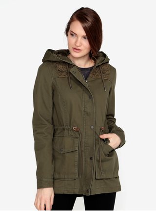 Khaki parka s krajkovými detaily VERO MODA Sille
