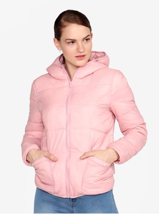 Geaca matlasata roz cu fermoar Miss Selfridge
