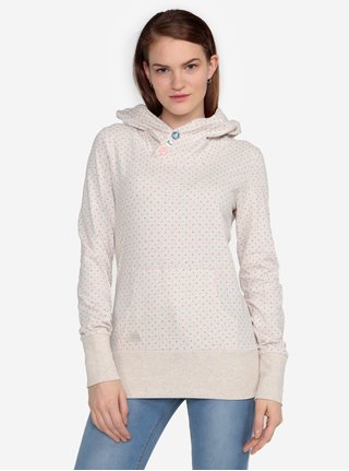 Béžová puntíkovaná žíhaná mikina Ragwear Chelsea Dots