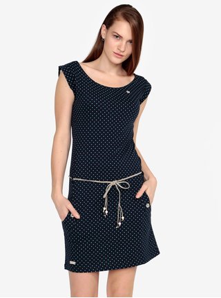 Rochie bleumarin cu siret in talie si print - Ragwear Tag Dots