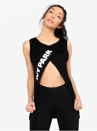 Černé tílko s překládaným předním dílem Ivy Park