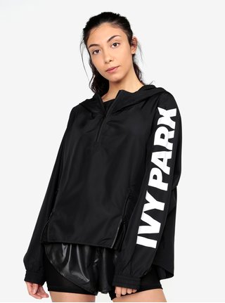 Černý šusťákový anorak s kapucí Ivy Park