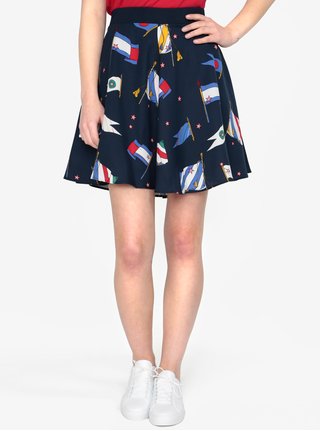 Tmavě modrá vzorovaná sukně Tommy Hilfiger