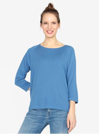 Modré basic tričko s 3/4 rukávem Tommy Hilfiger