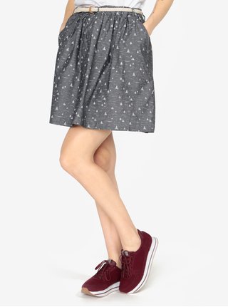 Fusta clos gri inchis cu print si curea Ragwear Mare B