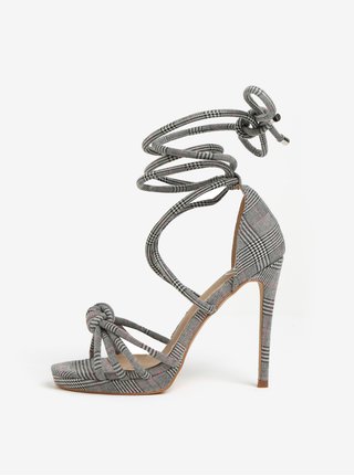 Černo-šedé vzorované sandálky MISSGUIDED