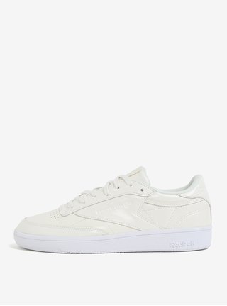 Krémové dámské kožené lesklé tenisky Reebok Club C 85