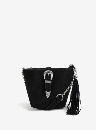 Černá crossbody kabelka v semišové úpravě Miss Selfridge