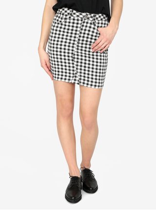Černo-krémová kostkovaná minisukně MISSGUIDED