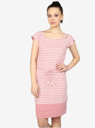 Růžové pruhované žíhané šaty Ragwear Soho Stripes